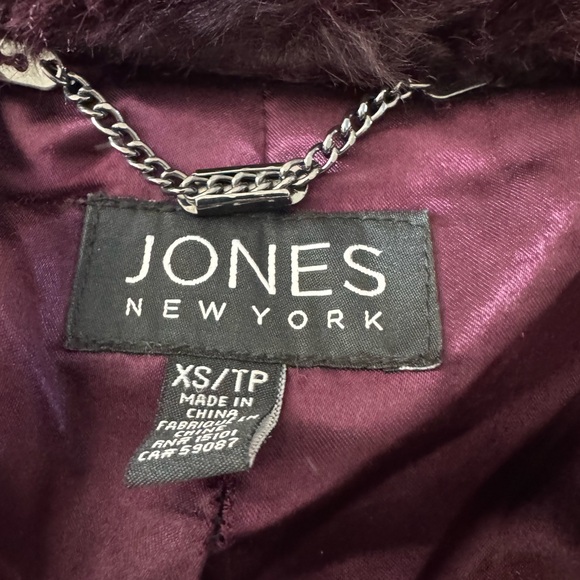 Jones New York Deep Plum Teddy Jacket winter jacket - Picture 6 of 7